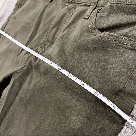 Military green color flared high rise jeans - Picture 8 of 15